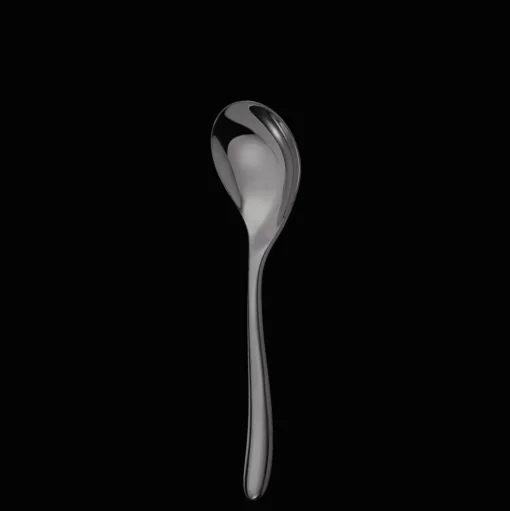 Black Stainless Steel Cream Soup Spoon