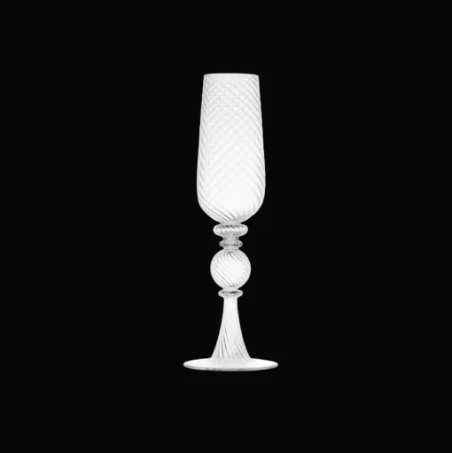 Blown Glass Champagne Flute Set