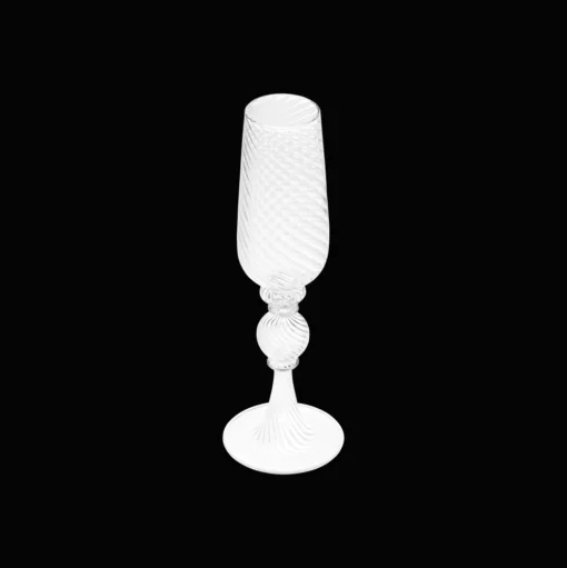 Blown Glass Champagne Flute Set