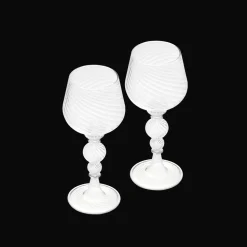 Blown Glass White Wine Glass Set