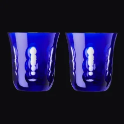 Blue Crystal Water Goblets - Set of 2