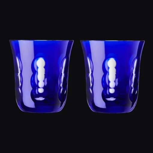 Blue Crystal Water Goblets - Set of 2