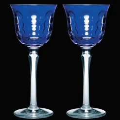 Blue Crystal White Wine Glass - Set of 2