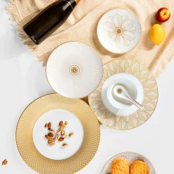 Dinner Porcelain Plate Gold Finish