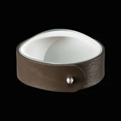 Glass & Bronze Leather Paperweight