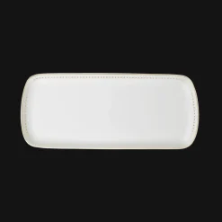 Gold Finish Porcelain Cake Platter - 15 x 6 in
