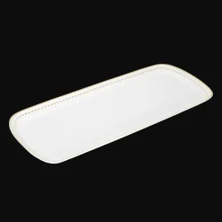 Gold Finish Porcelain Cake Platter - 15 x 6 in
