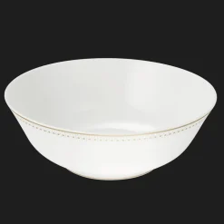 Gold Finish Porcelain Salad Serving Bowl