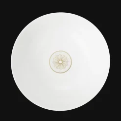 Gold Finish Porcelain Salad Serving Bowl