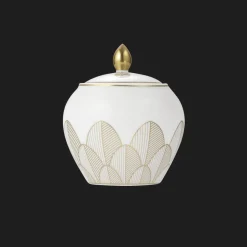 Gold Finish Porcelain Sugar Bowl