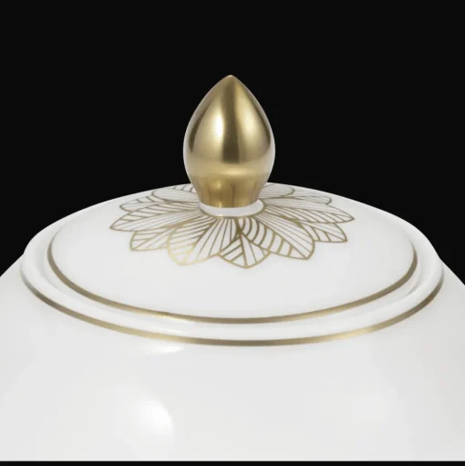Gold Finish Porcelain Sugar Bowl