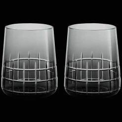 Grey Crystal Water Glasses - Set of Two