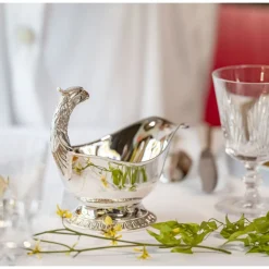 Large Silver-Plated Gravy Boat