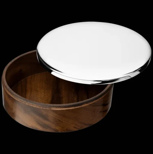 Large Wood Silver-Plated Box - 5 in