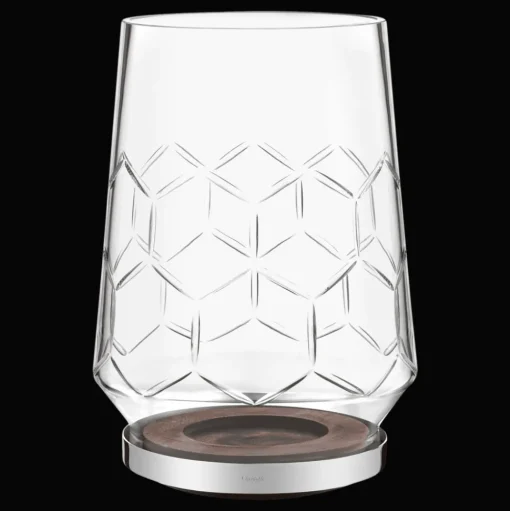 Madison 6 Glass, Wood And Silver-Plated Hurricane