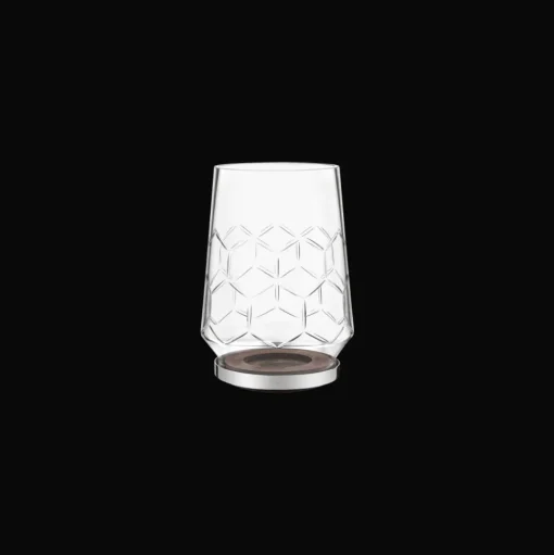 Madison 6 Glass, Wood And Silver-Plated Hurricane