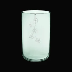 Medium Green Glass Vase With Silver-Plated Ornament