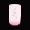 Medium Pink Glass Vase With Silver-Plated Ornament