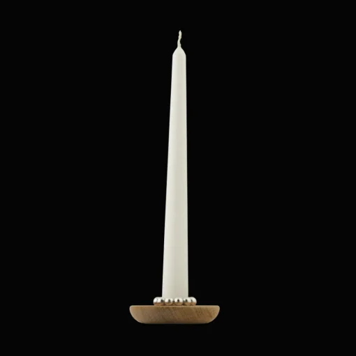 Oak Silver-Plated Candle Holder