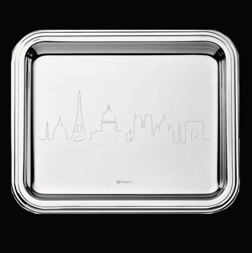 PARIS Skyline Silver-Plated Tray - 8 x 6 in