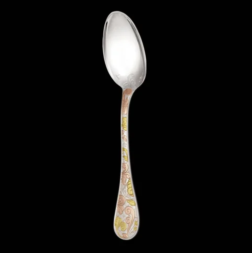 Partially Gilded Rose & Yellow Gold Table Spoon