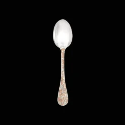 Partially Gilded Rose Gold Dessert Spoon