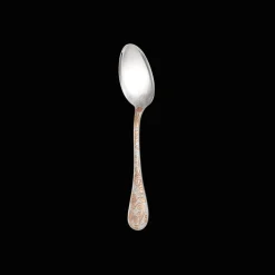Partially Gilded Rose Gold Dessert Spoon