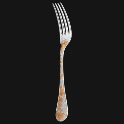 Partially Gilded Silver Plated Dinner Fork