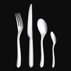 24-piece Silver-Plated Flatware Set for 6 People with Small Storage Box