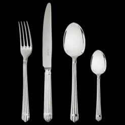 24-Piece Silver-Plated Flatware Set with Storage Box