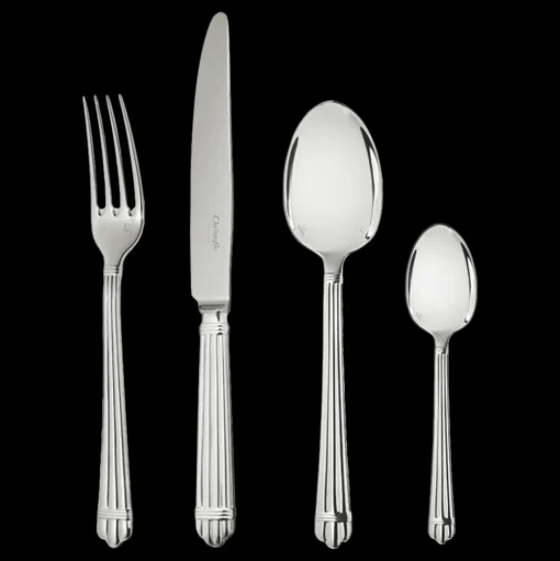 24-Piece Silver-Plated Flatware Set with Storage Box