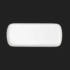 Platinum Finish Porcelain Cake Platter - 15 x 6 in