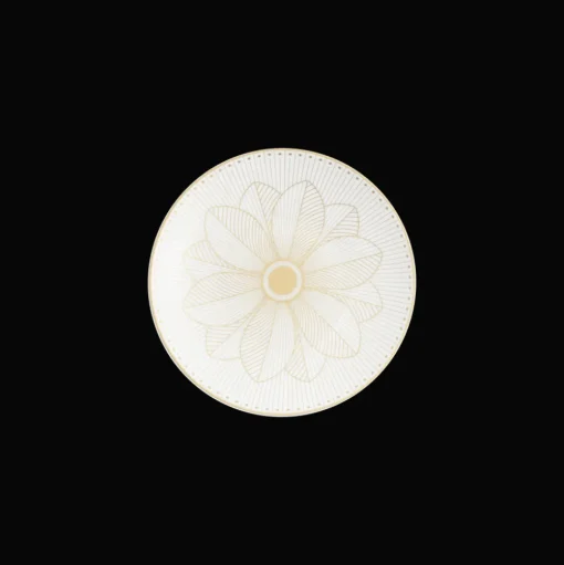 Porcelain Bread Plate Gold Finish