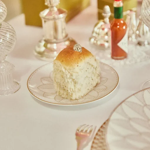 Porcelain Bread Plate Gold Finish