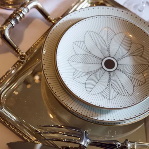 Porcelain Bread Plate Platinum Finish