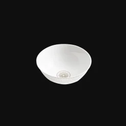 Porcelain Chinese Rice Bowl Platinum Finish