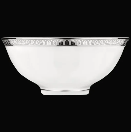 Porcelain Chinese Soup Bowl Platinum finish