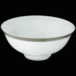 Porcelain Chinese Soup Bowl Platinum finish