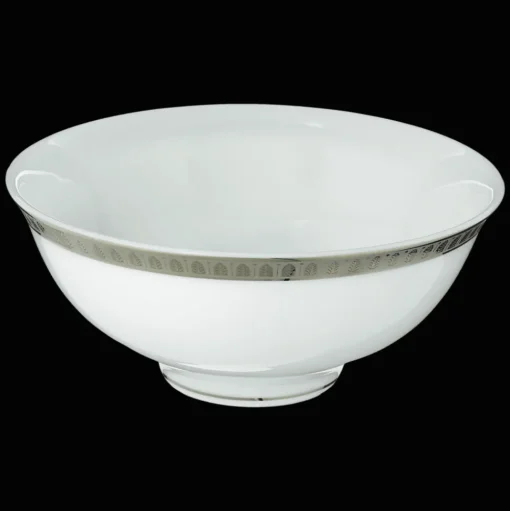 Porcelain Chinese Soup Bowl Platinum finish