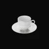 2 Porcelain Coffee Cup and Saucers Platinum Finish