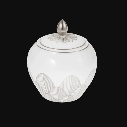 Porcelain Covered Sugar Bowl 30cl Platinum Finish