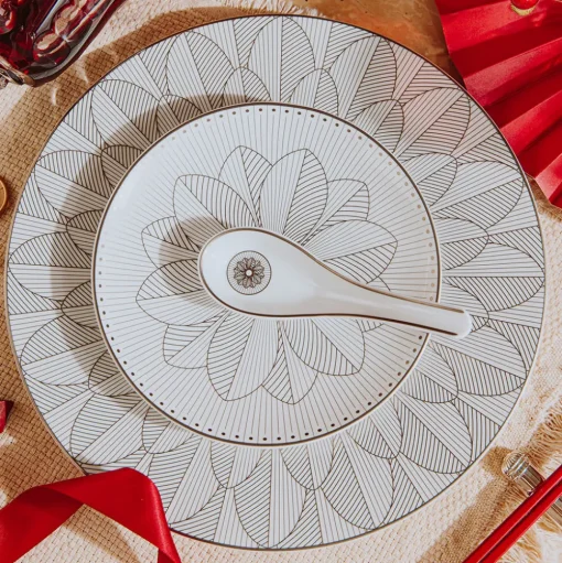 Porcelain Dinner plate Platinum Finish