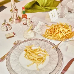 Porcelain Dinner plate Platinum Finish
