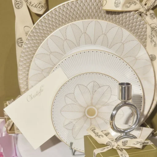 Porcelain Dinner plate Platinum Finish