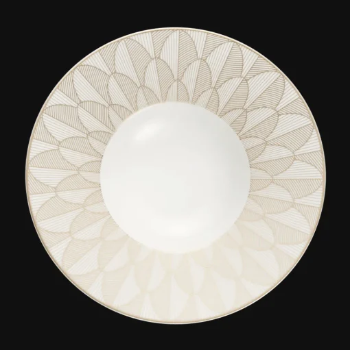 Porcelain Large Rim Plate Gold Finish