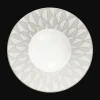 Porcelain Large Rim Plate Platinum Finish