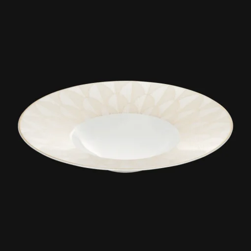 Porcelain Large Rim Plate Gold Finish