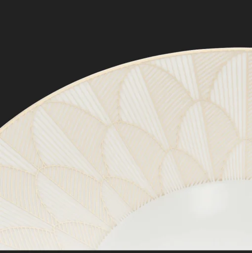Porcelain Large Rim Plate Gold Finish