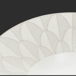 Porcelain Large Rim Plate Platinum Finish