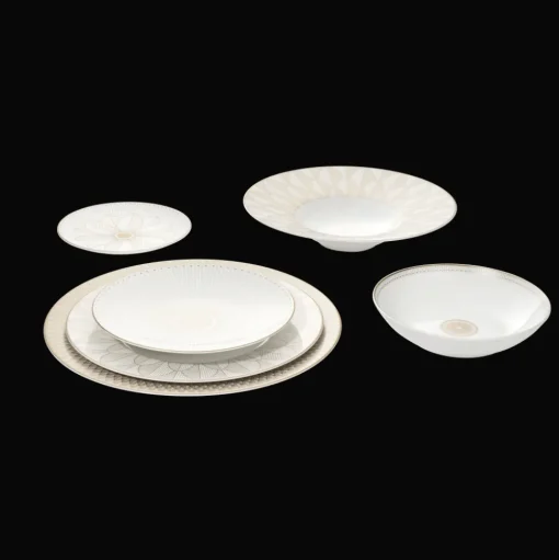 Porcelain Large Rim Plate Gold Finish